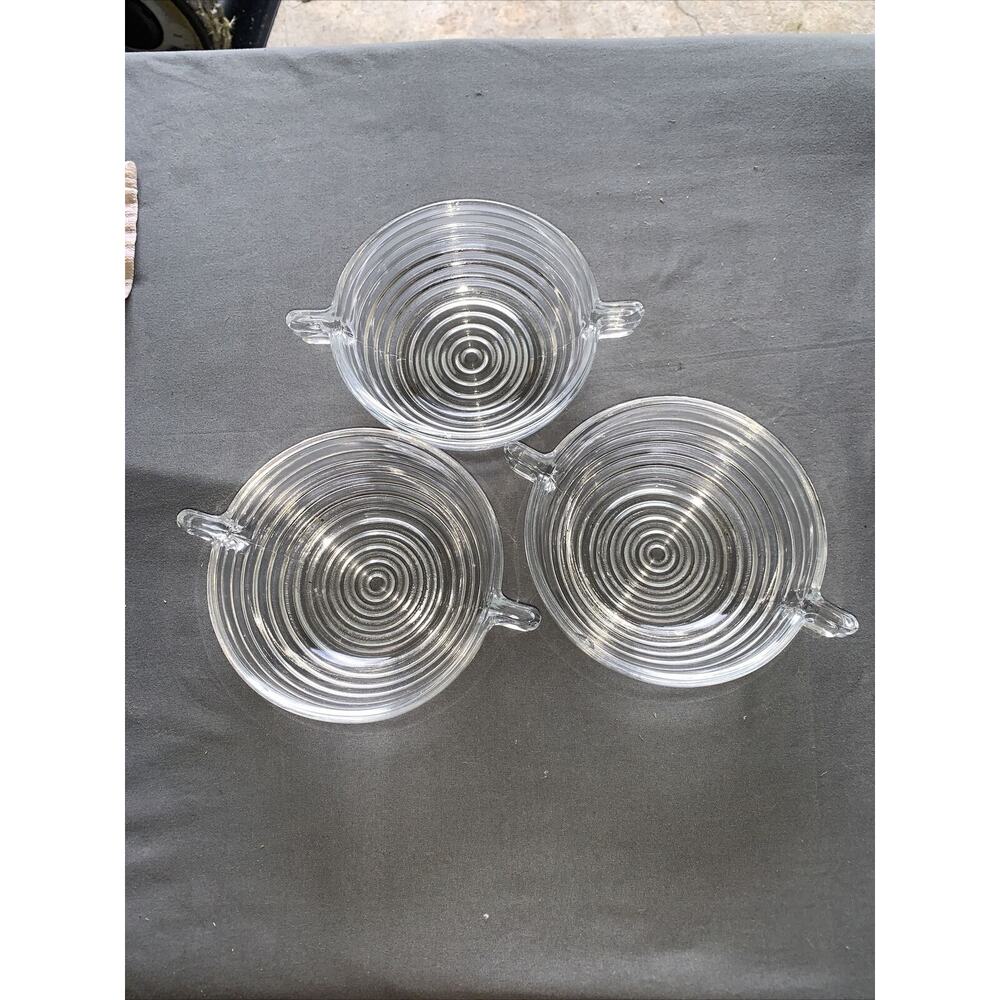 Crystal Manhattan Bowl Tab Handle 6” Set Of 3